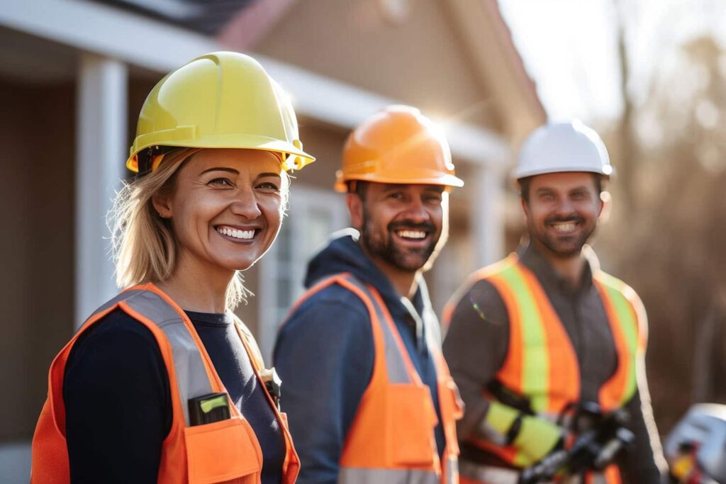 construction workers smiling